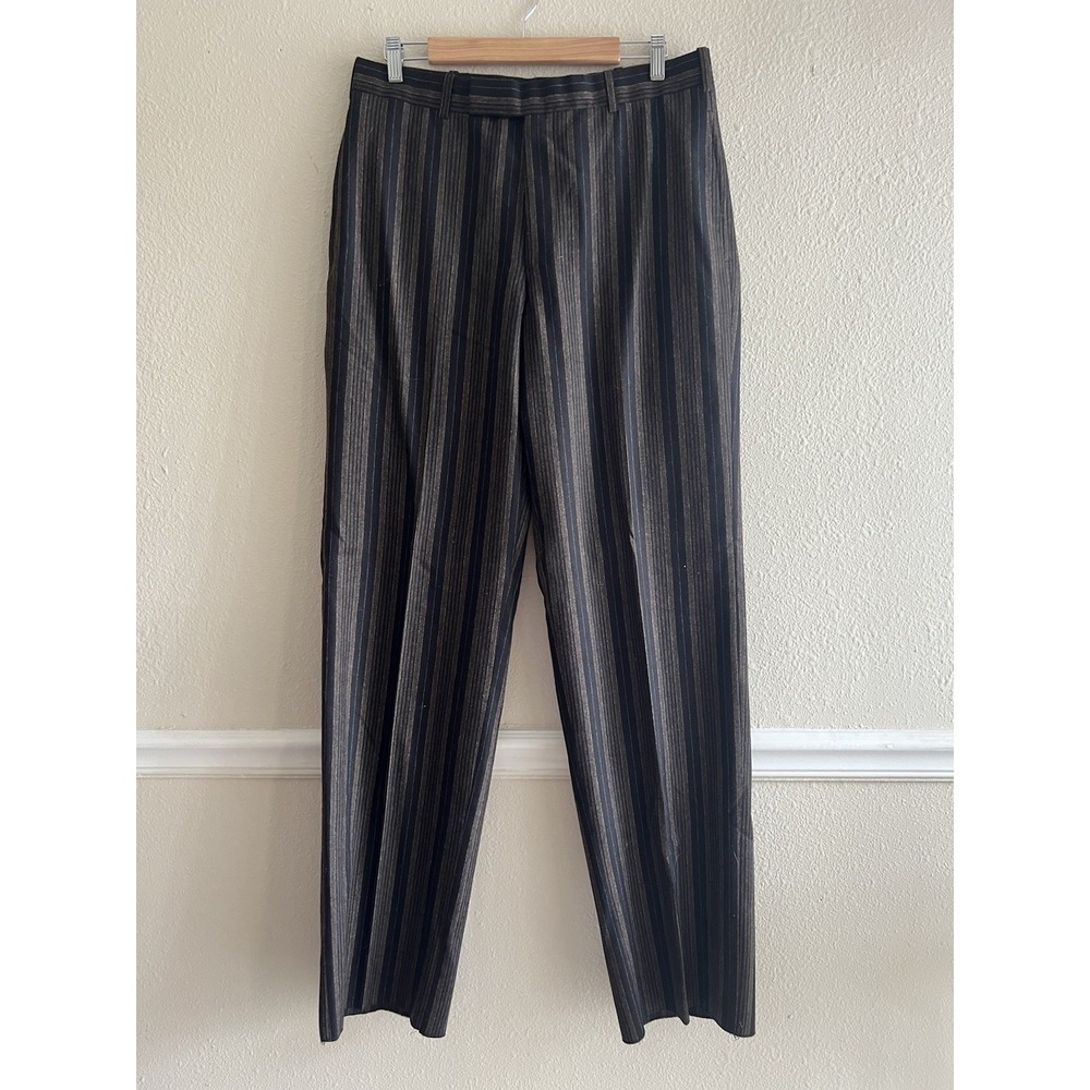 Billy Reid New Striped Dress Pants Tailored Trousers Unhemmed Size 34 Old Money